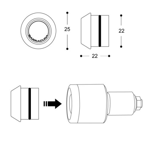 BARRACUDA - CẶP ĐÈN SIGNAL GÙ B-LED UNIVERSAL