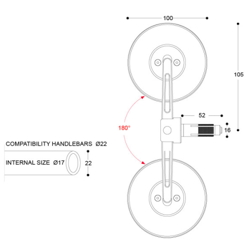 BARRACUDA - CẶP GƯƠNG GÙ SKIN-S UNIVERSAL